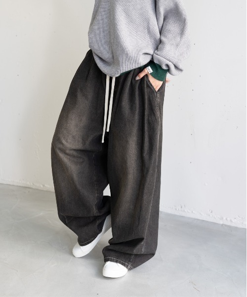 「bashful base Oriental」 デニムパンツ MEDIUM ブラック メンズ_画像5