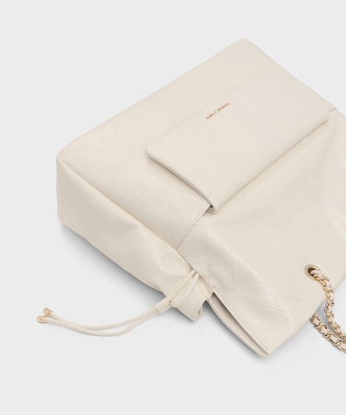 〈新品〉CHARLES &amp; KEITH Duo キルト2wayトートバック 黒 CHARLES ＆ KEITH（チャールズ&キース） トートバッグ Duo ドゥオ