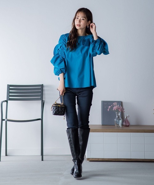 「VICKY」 長袖ブラウス M ブルー レディース_画像5