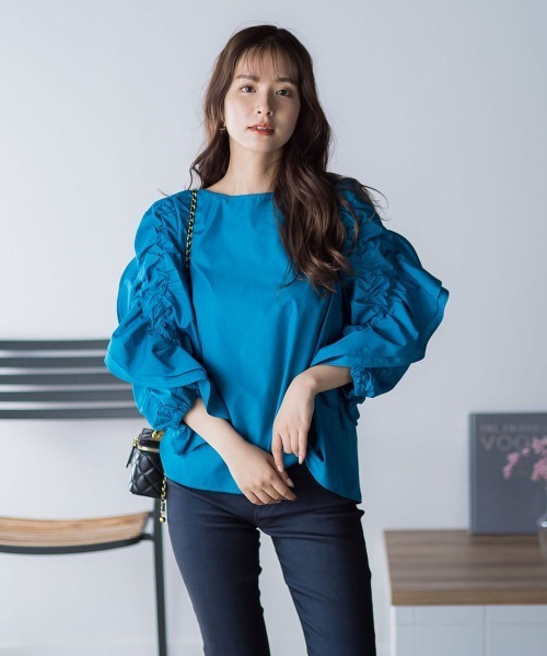 「VICKY」 長袖ブラウス M ブルー レディース_画像9