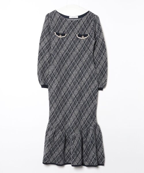 Her lip to 美品✨ニットワンピース ネイビー　M Her lip to ドット柄ニットワンピース M ネイビー レディース