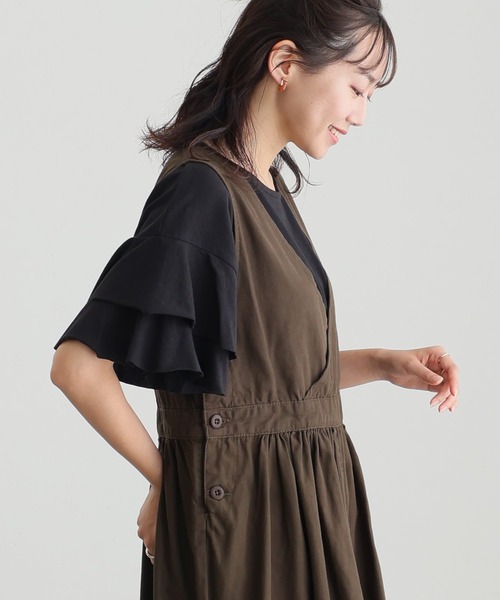 「ElegChic」 「LARU」半袖カットソー X-LARGE ブラック レディース_画像3