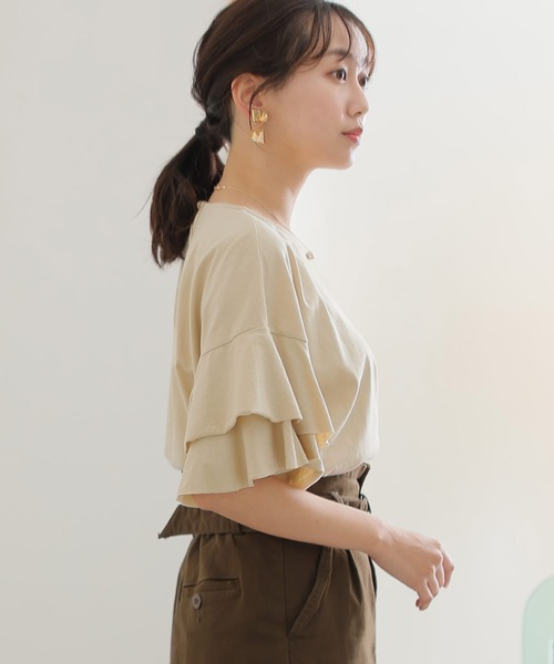 「ElegChic」 「LARU」半袖カットソー X-LARGE ブラック レディース_画像7