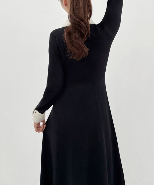 「CENEA」 ニットワンピース MEDIUM チャコール レディース_画像6