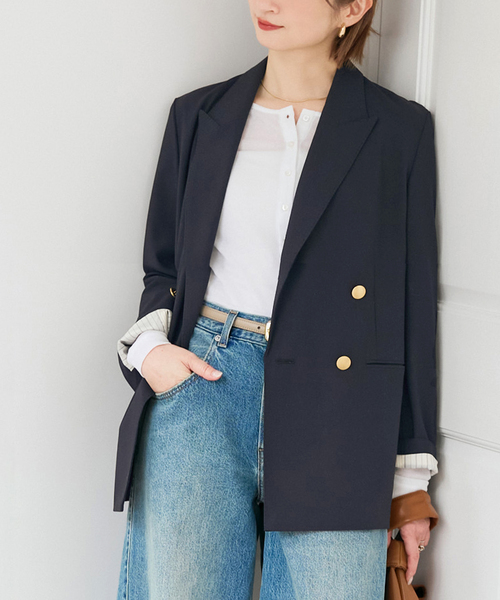 【美品】Spick & Span ライトダブルブレストジャケット Spick＆Span（スピック アンド スパン） ジャケット テーラード