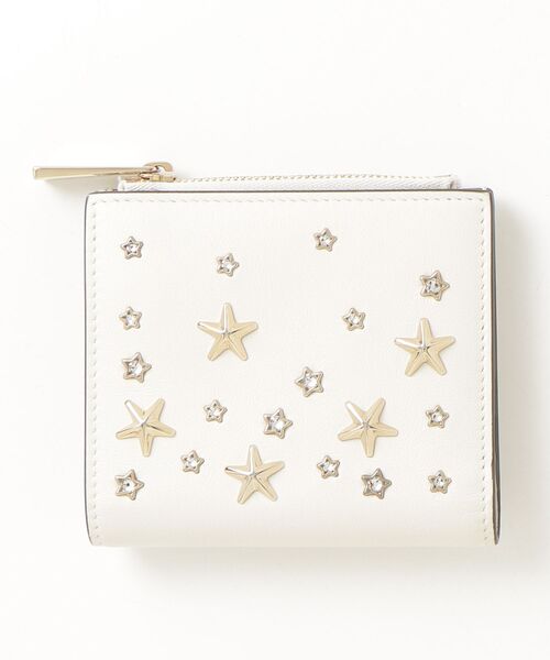 JIMMY CHOO（ジミーチュウ） スタースタッズ 二つ折り 財布 - ホワイト 