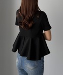 tシャツ 半袖 アシメネックペプラムトップス ...の詳細画像3