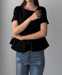 tシャツ 半袖 アシメネックペプラムトップス ...の詳細画像4