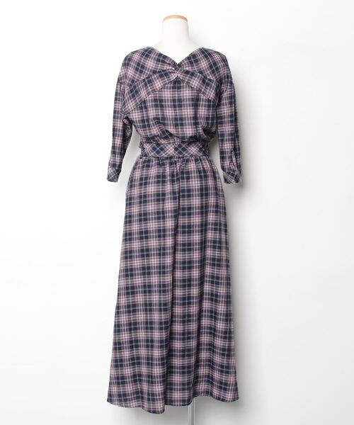 「WILLSELECTION」 7分袖ワンピース SMALL ネイビー レディース_画像2