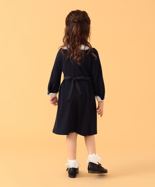 「BEAMS mini」 「KIDS」長袖ワンピース 120 ネイビー キッズ_画像2