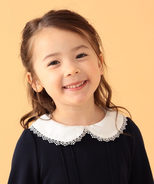 「BEAMS mini」 「KIDS」長袖ワンピース 120 ネイビー キッズ_画像3
