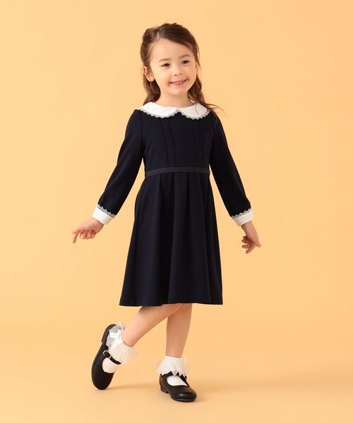 「BEAMS mini」 「KIDS」長袖ワンピース 120 ネイビー キッズ_画像5