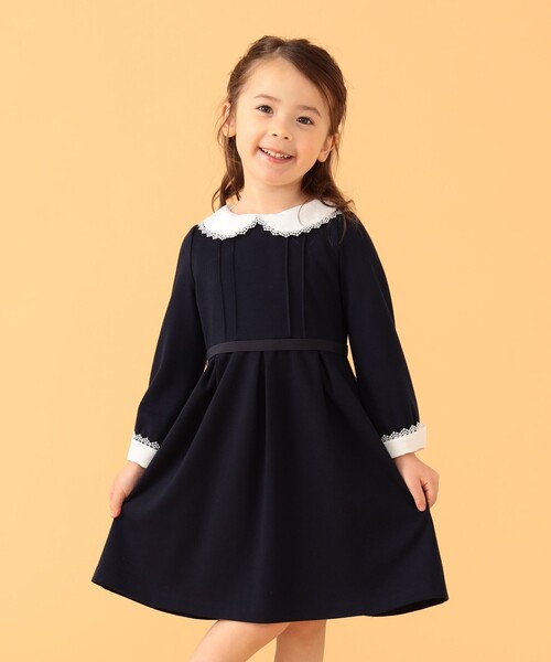 「BEAMS mini」 「KIDS」長袖ワンピース 120 ネイビー キッズ_画像8