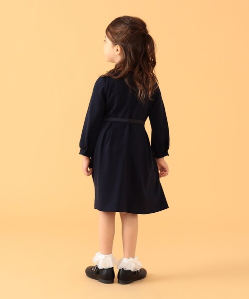 「BEAMS mini」 「KIDS」長袖ワンピース 120 ネイビー キッズ_画像9