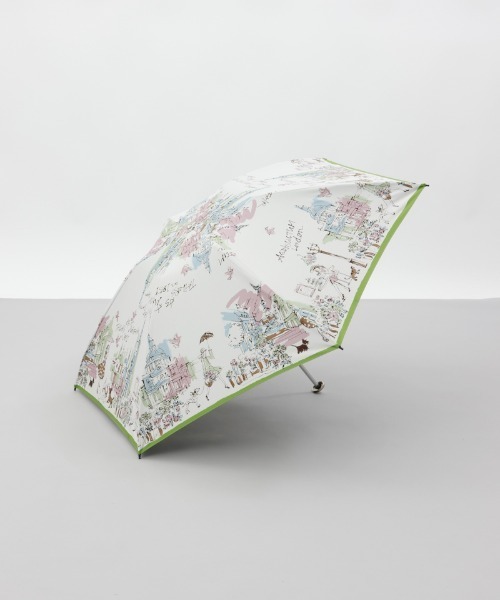 【新品未使用】Aquascutum アクアスキュータム 晴雨兼用 長傘 イラスト Aquascutum（アクアスキュータム） 折りたたみ傘 「 」ガールプリント