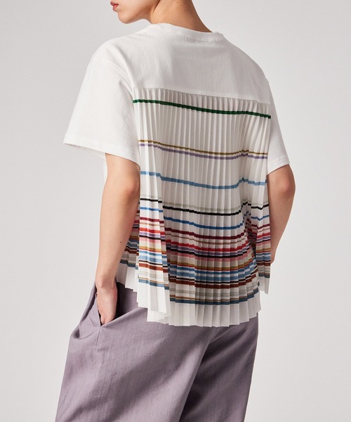 tシャツ ウィメンズ プリーツ コンビネーション カットソー / 165150 441V レディースの画像