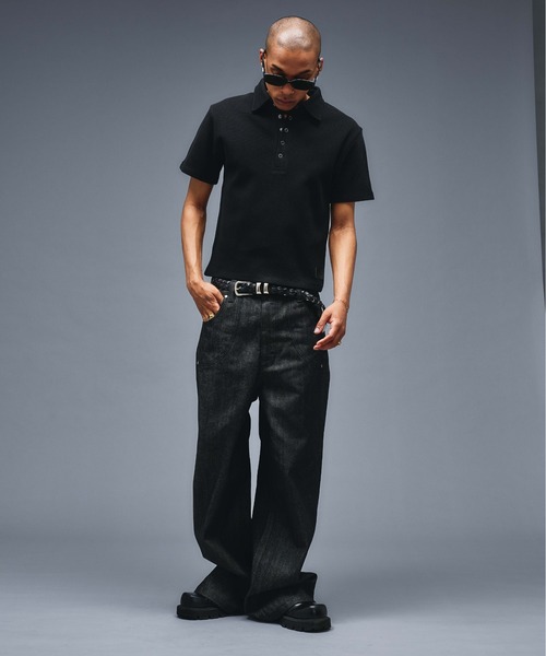 ANDER HUNK ポロシャツ Metal Snap Button Thermal Polo /メタル
