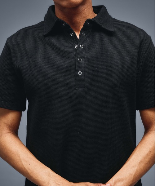 ANDER HUNK ポロシャツ 半袖 Metal Snap Button Thermal Polo /メタル