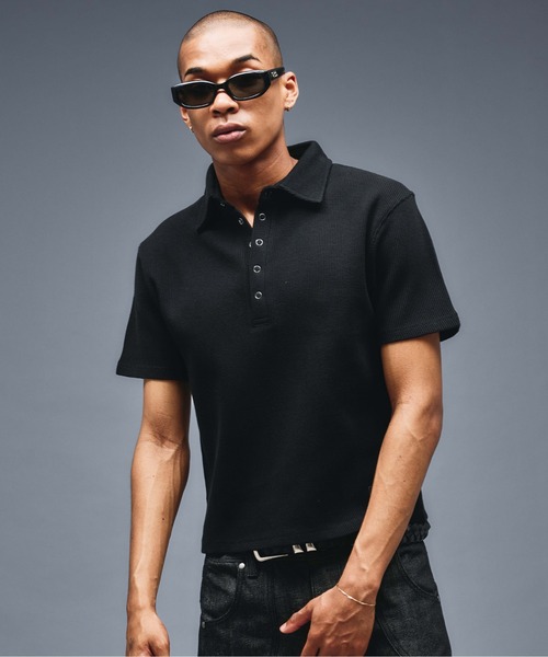 ANDER HUNK ポロシャツ 半袖 Metal Snap Button Thermal Polo /メタル