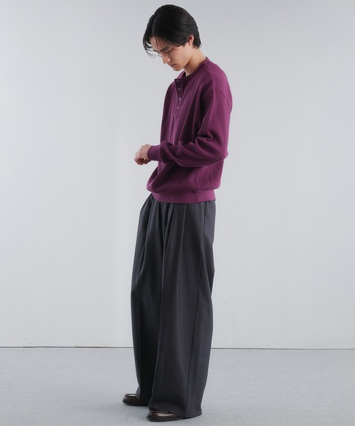 「Adoon plain」 長袖Tシャツ LARGE パープル メンズ_画像3