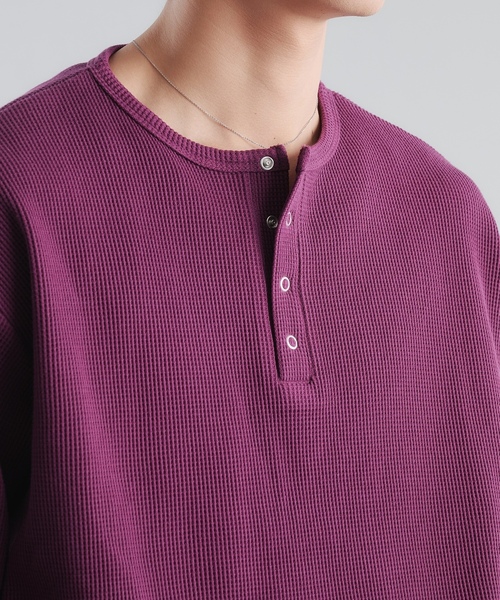「Adoon plain」 長袖Tシャツ LARGE パープル メンズ_画像8
