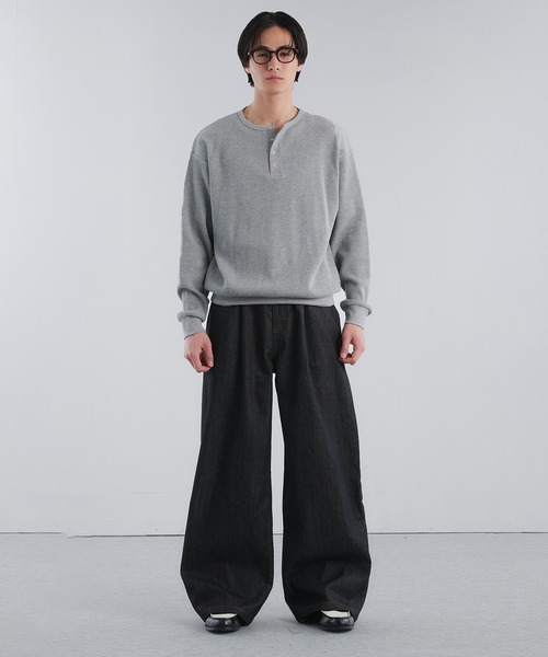 「Adoon plain」 長袖Tシャツ LARGE パープル メンズ_画像9