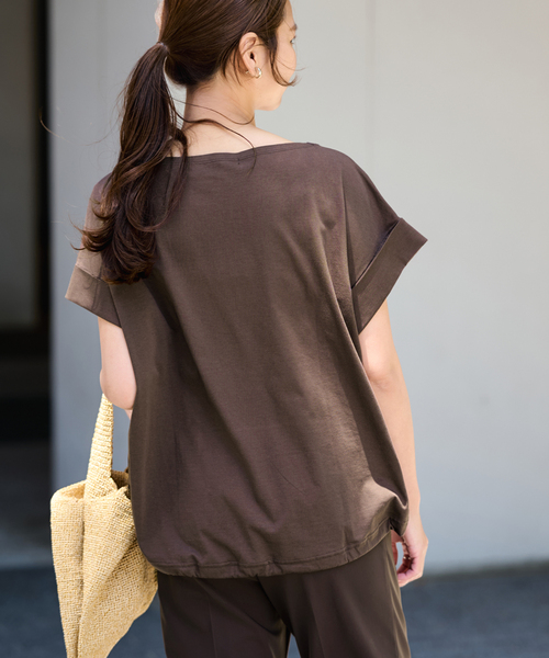 FRAMeWORK（フレームワーク） tシャツ ボートネック裾ドロストプル 