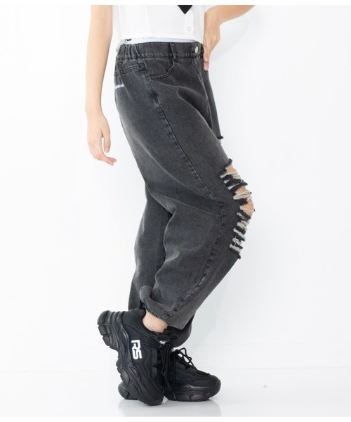 「ANAP GiRL」 「KIDS」デニムパンツ M ブラック キッズ_画像5
