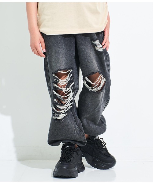 「ANAP GiRL」 「KIDS」デニムパンツ M ブラック キッズ_画像7