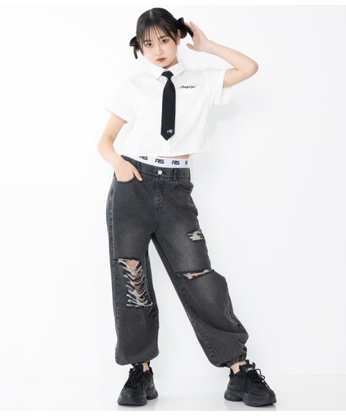 「ANAP GiRL」 「KIDS」デニムパンツ M ブラック キッズ_画像9