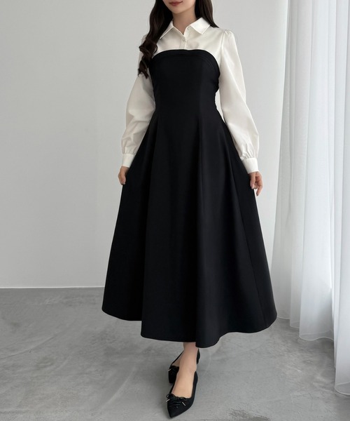 「CENEA」 シャツワンピース X-LARGE チャコール レディース_画像2