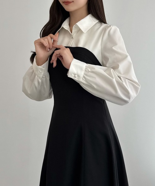 「CENEA」 シャツワンピース X-LARGE チャコール レディース_画像4