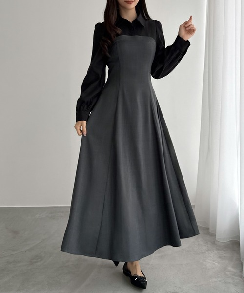 「CENEA」 シャツワンピース X-LARGE チャコール レディース_画像5