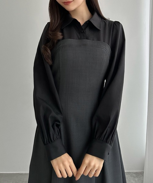 「CENEA」 シャツワンピース X-LARGE チャコール レディース_画像7