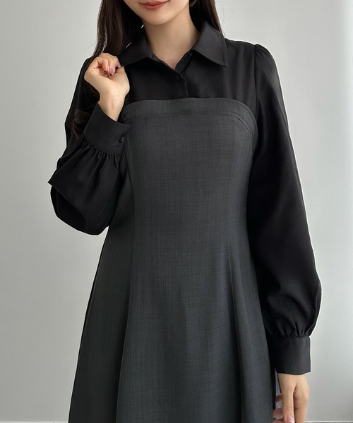 「CENEA」 シャツワンピース X-LARGE チャコール レディース_画像8