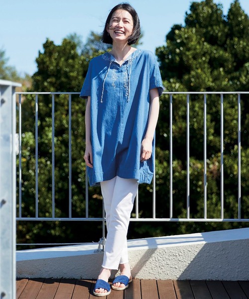 「Sunny clouds」 イージーパンツ MEDIUM ホワイト レディース_画像6