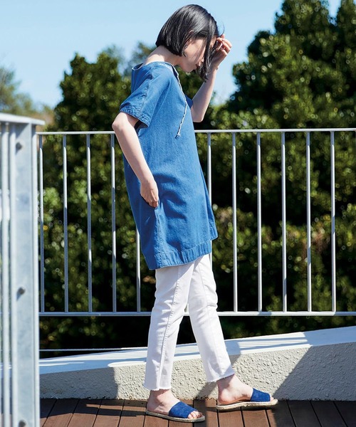 「Sunny clouds」 イージーパンツ MEDIUM ホワイト レディース_画像8