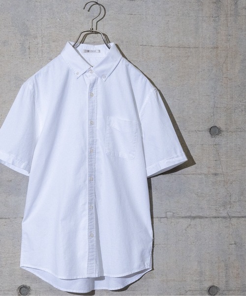 boohoo MAN★オーバーサイズ 半袖 バックプリント ボタン シャツ improves シャツ 「improves」オックス ボタンダウン オーバー