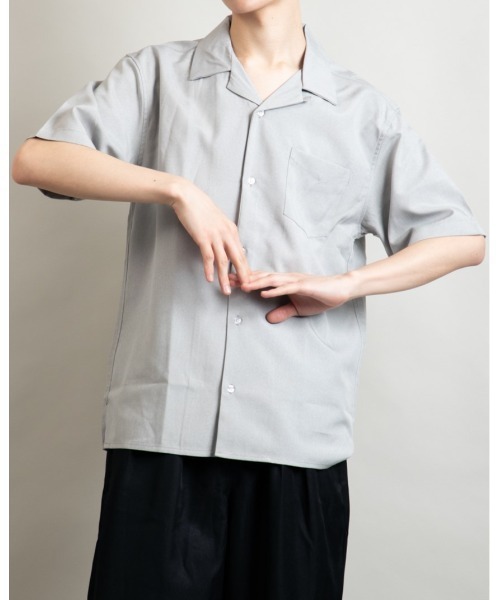 En serio TOKYO シャツ ポリトロ オープンカラー 半袖シャツ メンズ 