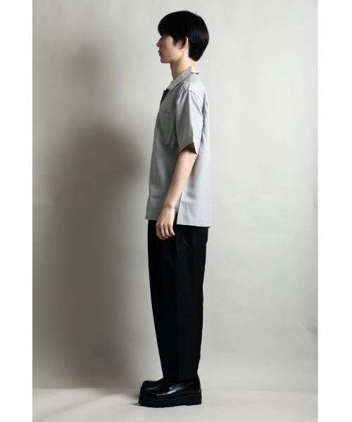 CRONOS BLACK 半袖シャツ M ライトブルー MEN フロートリングプリント 半袖シャツ シーブルー