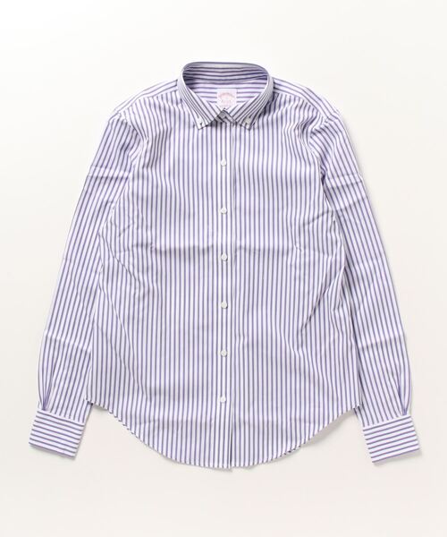 ★美品★ Brooks Brothers ストライプ シャツ ロゴ ボタンダウン Brooks Brothers ボタンダウン 長袖シャツ ストライプシャツ
