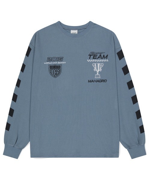 tシャツ 「mahagrid/マハグリッド」W.C.S RACING WAFFLE LS TEE/ワッフル素材 レーシング 長袖Tシャツ レディース MAHAGRID tシャツ 「mahagrid/マハグリッド」W.C.S RACING