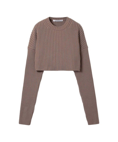 ニット セーター CROPPED RIB KNIT SWEATER レディース