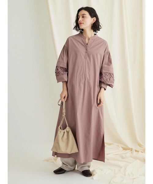 CRAFT STANDARD BOUTIQUE ワンピース 袖レース使いワンピース
