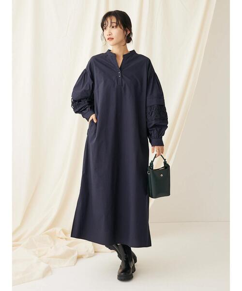 袖レースワンピース CRAFT STANDARD BOUTIQUE ワンピース 袖レース使いワンピース