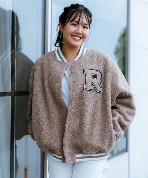 美品　ほぼ未使用　moussy スタジャン ムラサキスポーツ ブルゾン アウター RIKKA FEMME/リッカファム