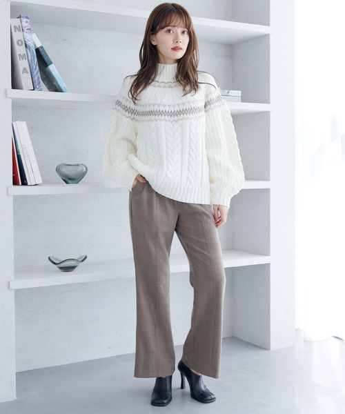 LADYMADE（レディメイド） スラックス パンツ クロスベルトフレア