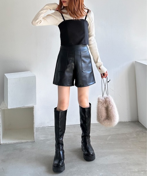 epa ハイウエストショートパンツ M 未使用 highwaist shortpants[BLK] - ëpa