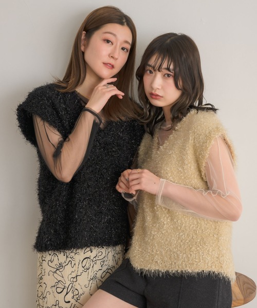 RETROGIRL ニット セーター シャギーベストSET レディース