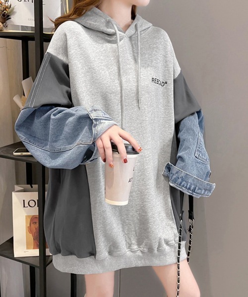 ドッキングパーカー フード付きトレーナー miniministore ドッキングパーカー フード付きトレーナー